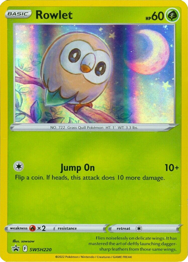 Rowlet (SWSH220) (Cosmos Holo) [Sword & Shield: Black Star Promos] | Eastridge Sports Cards & Games