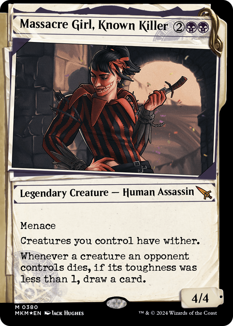 Massacre Girl, Known Killer (Showcase) (Invisible Ink) [Murders at Karlov Manor] | Eastridge Sports Cards & Games