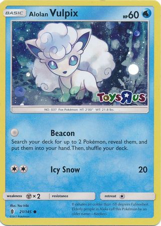 Alolan Vulpix (21/145) (Toys R Us Promo) [Sun & Moon: Guardians Rising] | Eastridge Sports Cards & Games