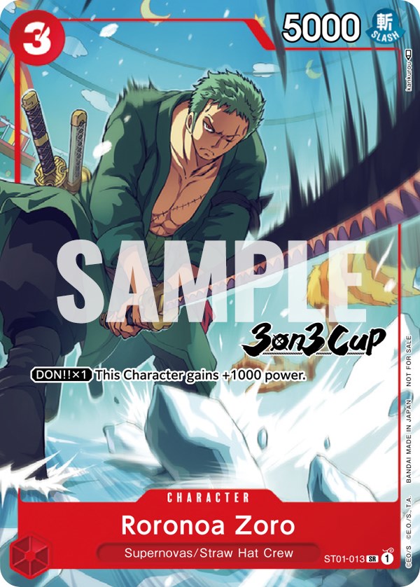 Roronoa Zoro (3-on-3 Cup) [Participant] [One Piece Promotion Cards] | Eastridge Sports Cards & Games