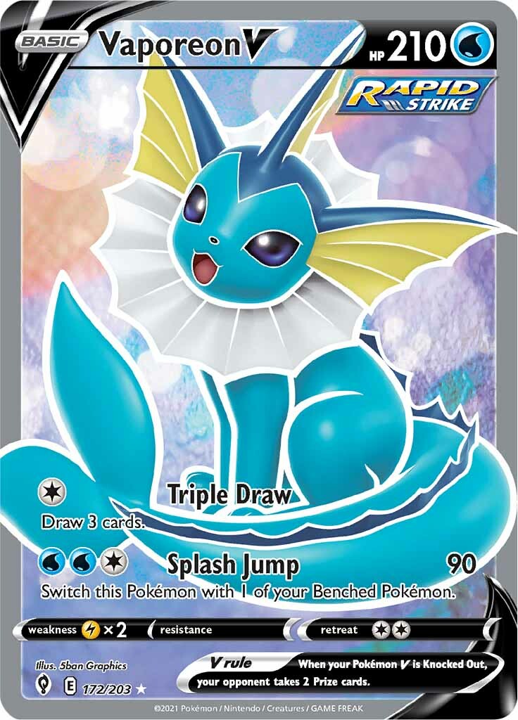 Vaporeon V (172/203) [Sword & Shield: Evolving Skies] | Eastridge Sports Cards & Games