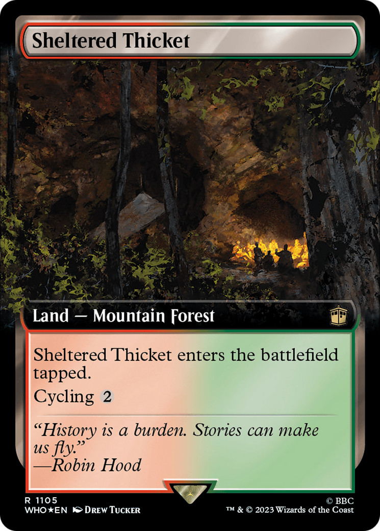 Sheltered Thicket (Extended Art) (Surge Foil) [Doctor Who] | Eastridge Sports Cards & Games