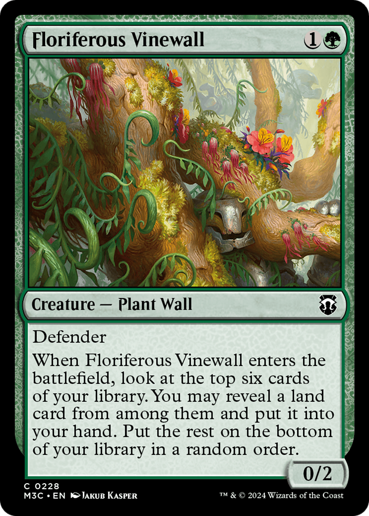 Floriferous Vinewall (Ripple Foil) [Modern Horizons 3 Commander] | Eastridge Sports Cards & Games