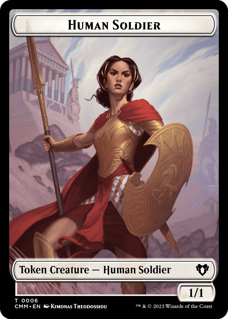 Human Soldier // Dragon (0021) Double-Sided Token [Commander Masters Tokens] | Eastridge Sports Cards & Games