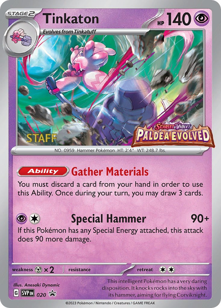 Tinkaton (020) (Staff Promo) [Scarlet & Violet: Black Star Promos] | Eastridge Sports Cards & Games