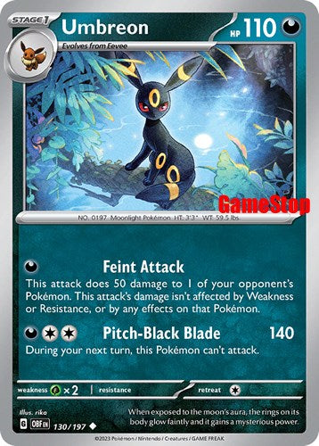 Umbreon (130/197) (GameStop Exclusive) [Scarlet & Violet: Black Star Promos] | Eastridge Sports Cards & Games