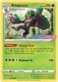 Rillaboom (SWSH006) (Staff Prerelease Promo) [Sword & Shield: Black Star Promos] | Eastridge Sports Cards & Games