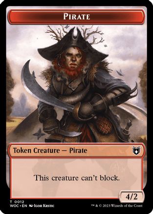 Pirate // Human Double-Sided Token (WOC-12 // 2) - Commander: Wilds of Eldraine