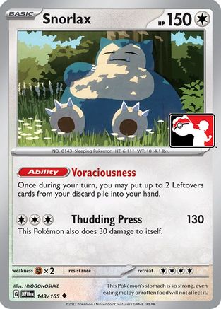 Snorlax (143/165) [Prize Pack Series Three] | Eastridge Sports Cards & Games