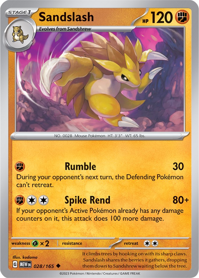 Sandslash (028/165) [Scarlet & Violet: 151] | Eastridge Sports Cards & Games