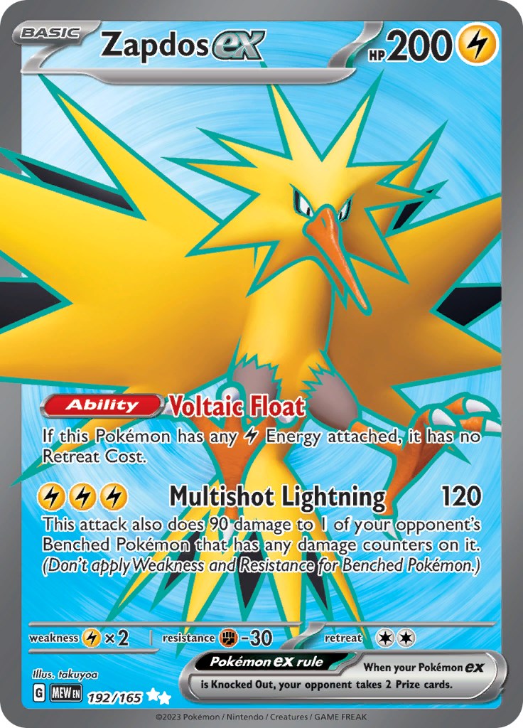 Zapdos ex (192/165) [Scarlet & Violet: 151] | Eastridge Sports Cards & Games