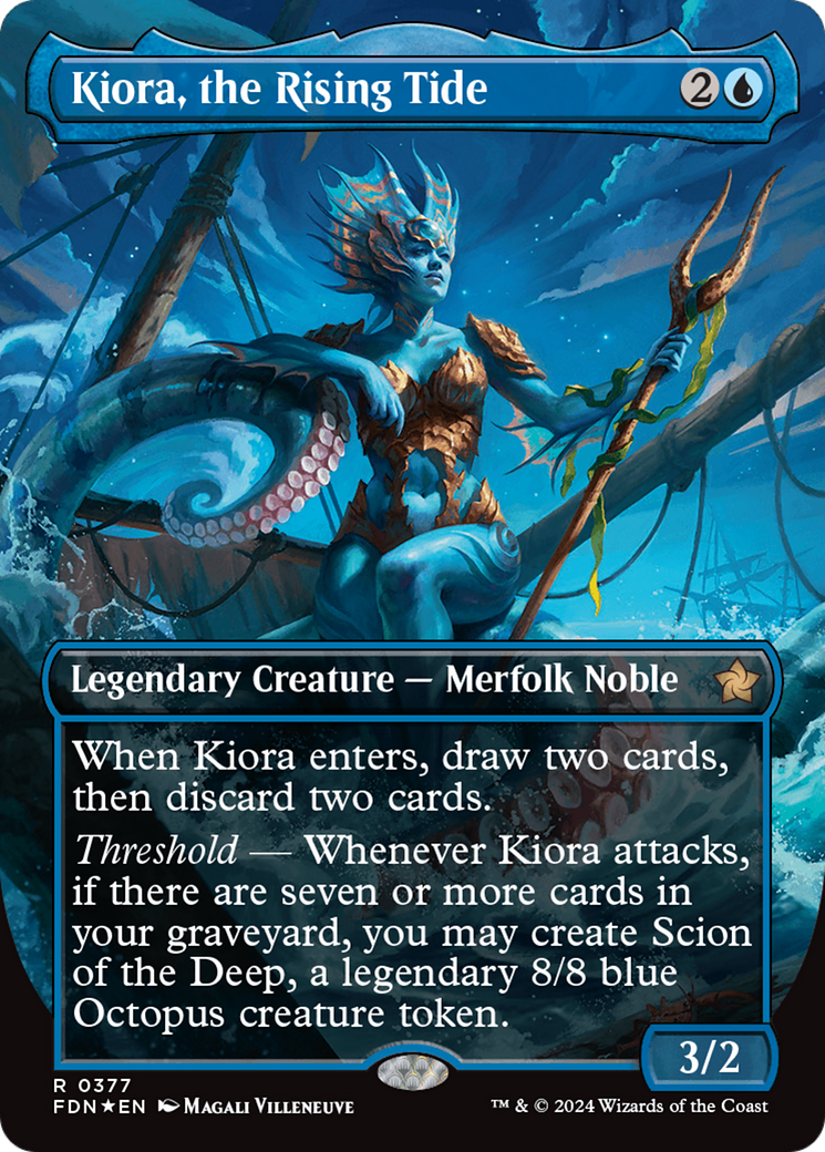 Kiora, the Rising Tide (Borderless) (Mana Foil) [Foundations] | Eastridge Sports Cards & Games