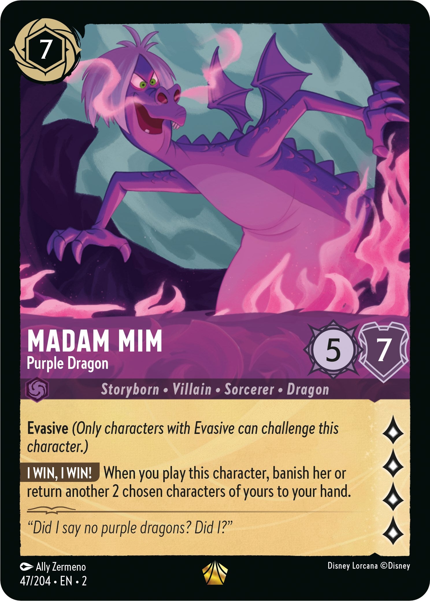 Madam Mim - Purple Dragon (47/204) [Rise of the Floodborn] | Eastridge Sports Cards & Games