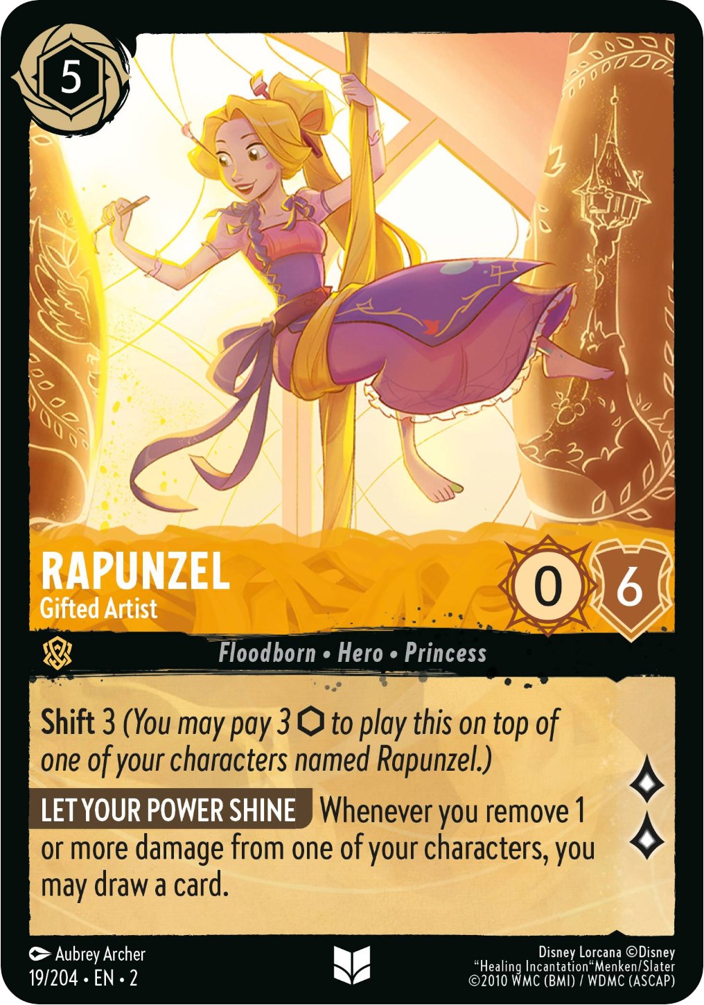 Rapunzel - Gifted Artist (19/204) [Rise of the Floodborn] | Eastridge Sports Cards & Games