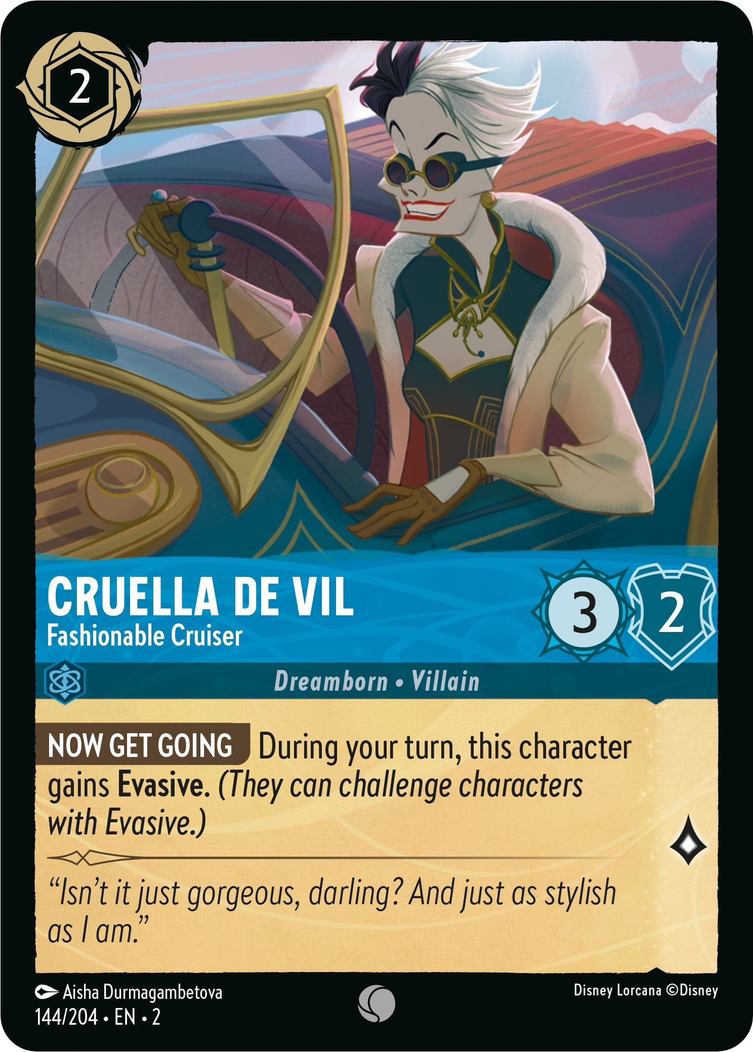Cruella De Vil - Fashionable Cruiser (144/204) [Rise of the Floodborn] | Eastridge Sports Cards & Games