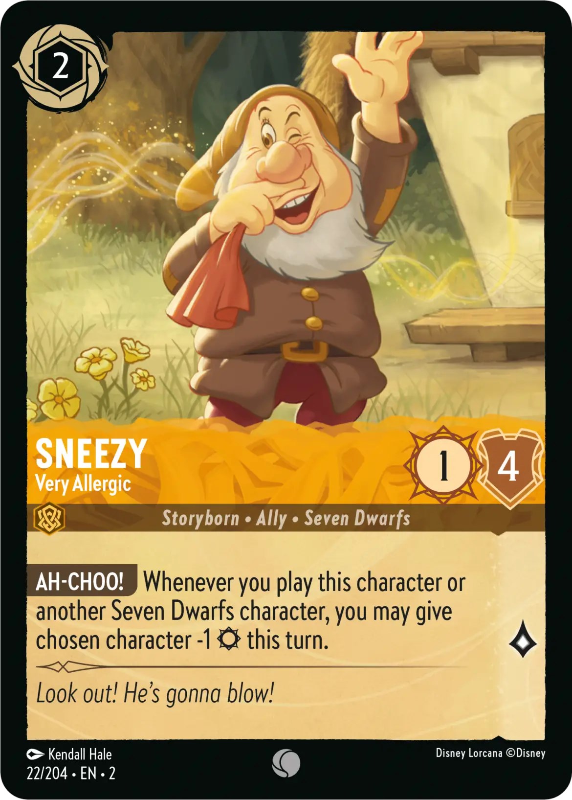 Sneezy - Very Allergic (22/204) [Rise of the Floodborn] | Eastridge Sports Cards & Games
