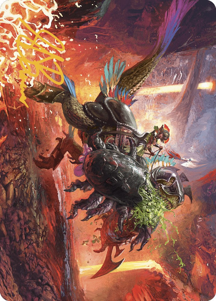 Triumphant Chomp Art Card (Gold-Stamped Signature) [The Lost Caverns of Ixalan Art Series] | Eastridge Sports Cards & Games