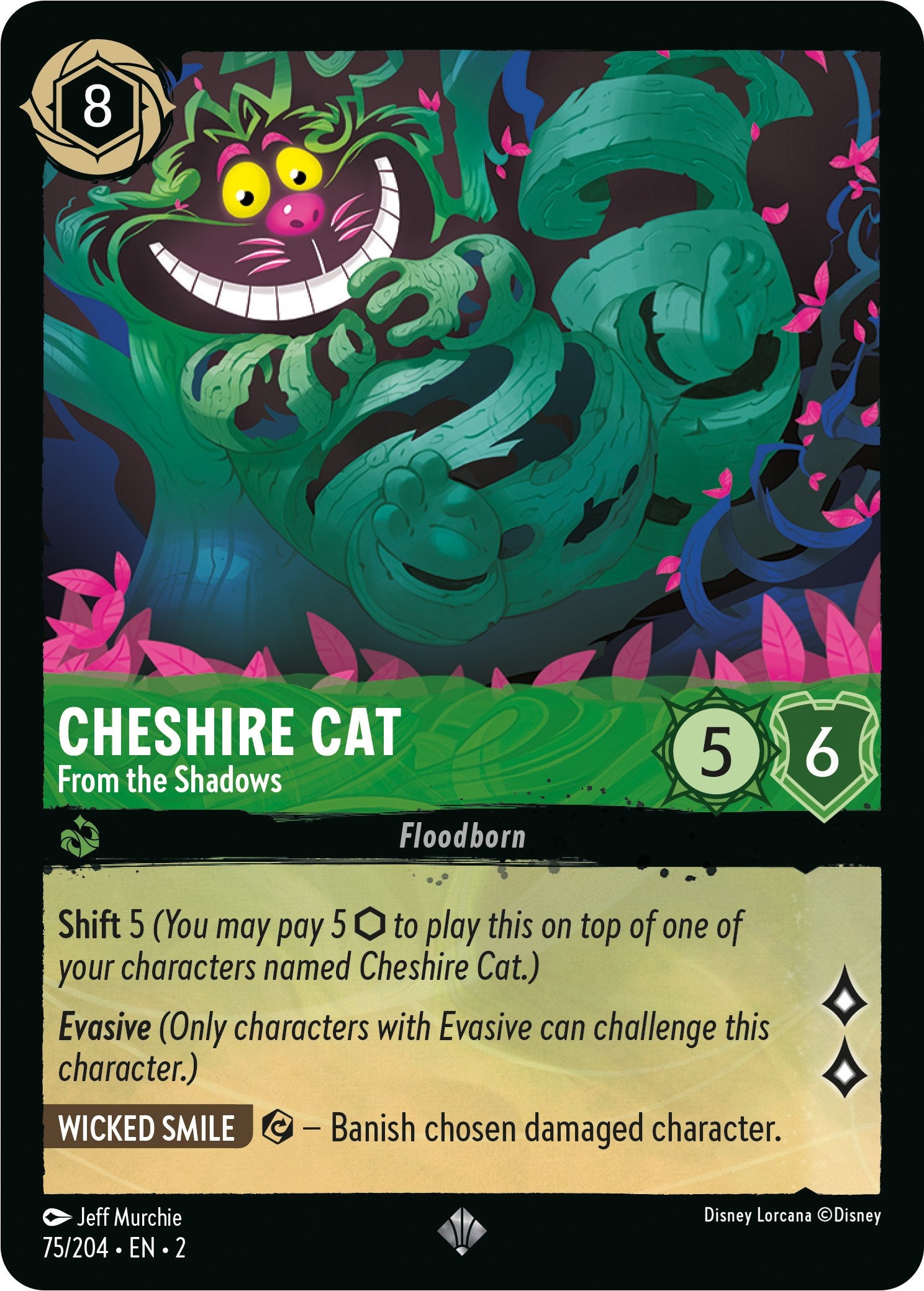 Cheshire Cat - From the Shadows (75/204) [Rise of the Floodborn] | Eastridge Sports Cards & Games