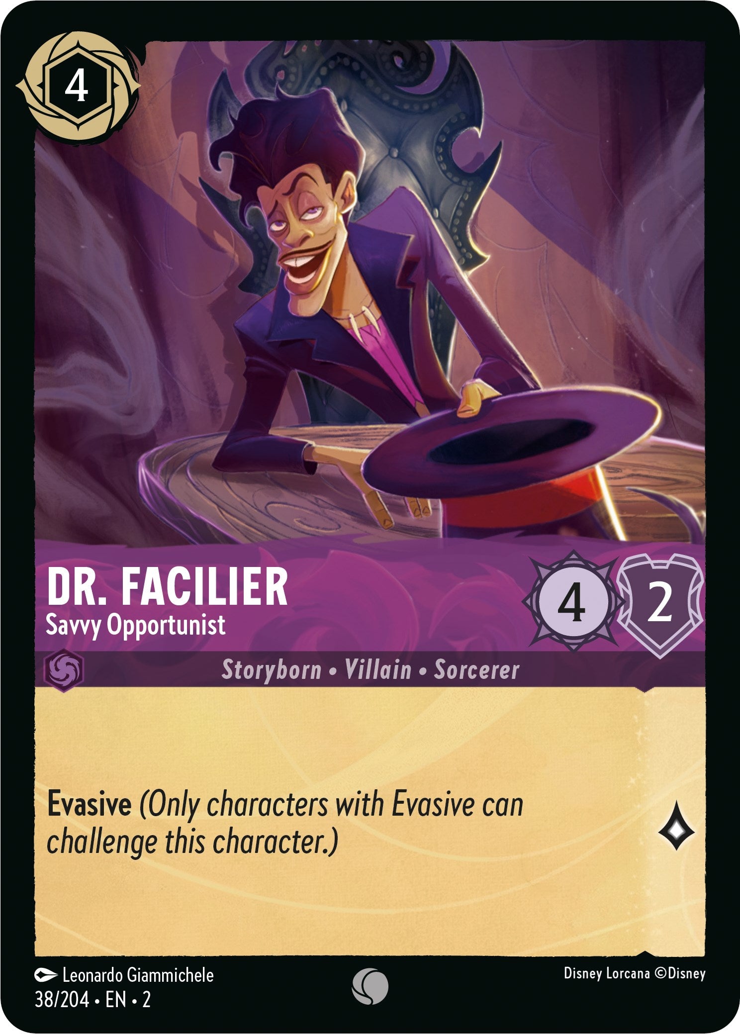Dr. Facilier - Savvy Opportunist (38/204) [Rise of the Floodborn] | Eastridge Sports Cards & Games