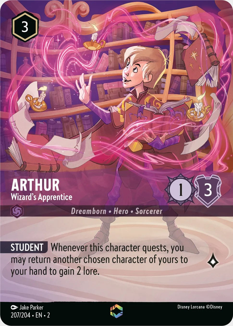 Arthur - Wizard's Apprentice (Enchanted) (207/204) [Rise of the Floodborn] | Eastridge Sports Cards & Games