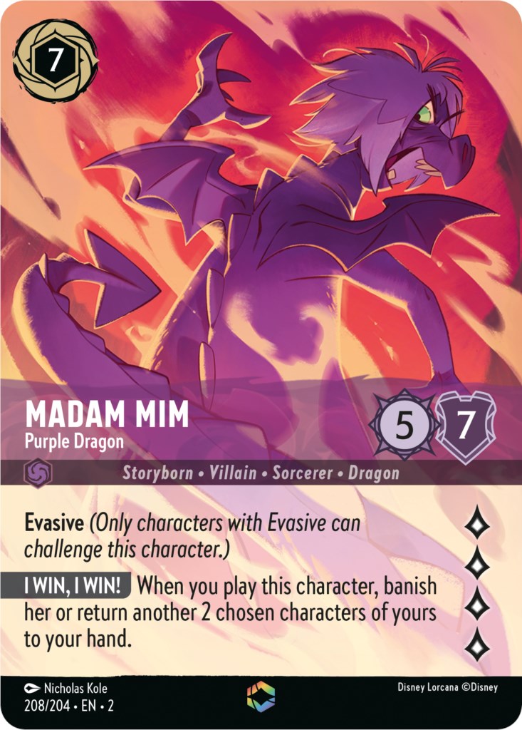 Madam Mim - Purple Dragon (Enchanted) (208/204) [Rise of the Floodborn] | Eastridge Sports Cards & Games