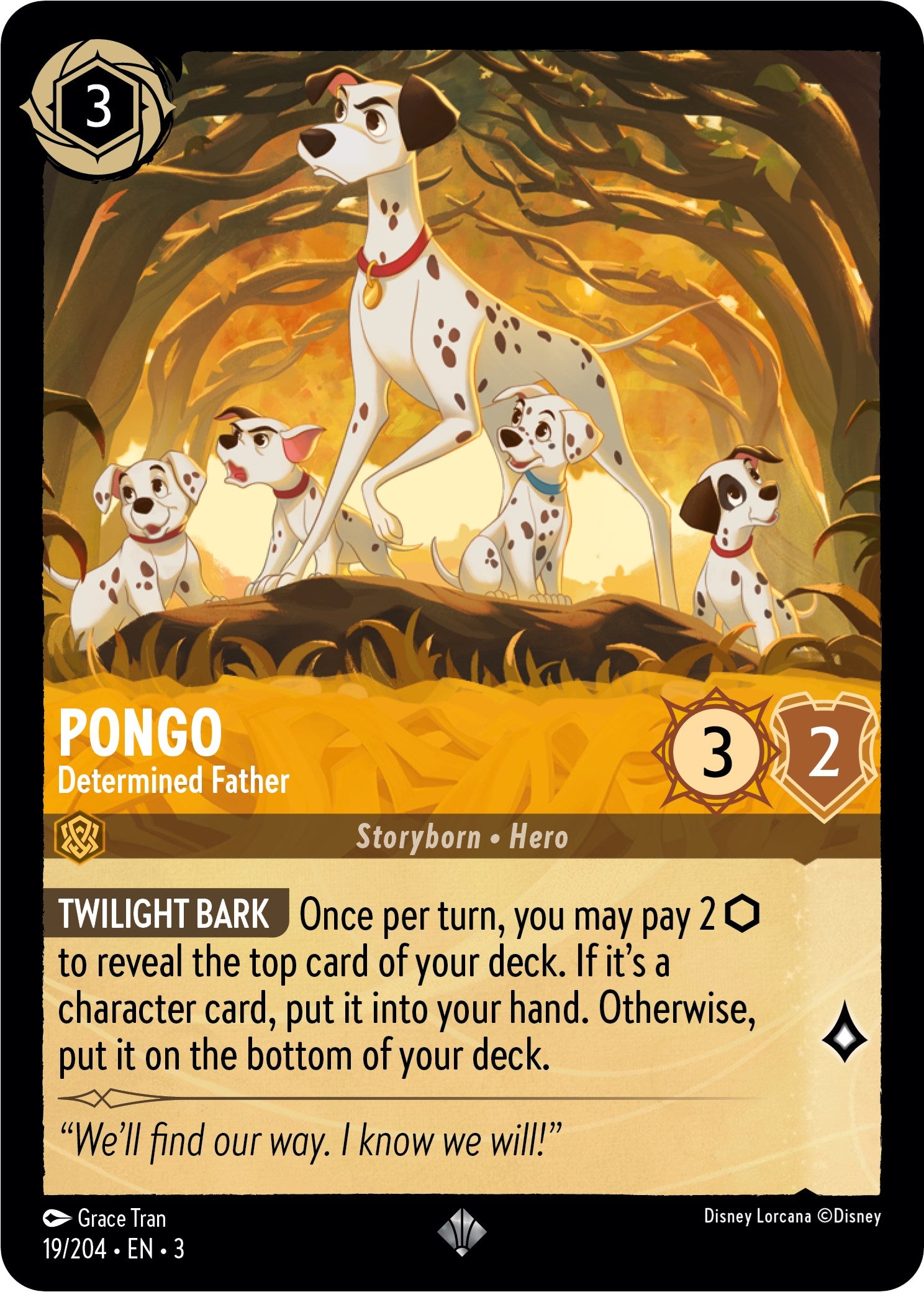 Pongo - Determined Father (19/204) [Into the Inklands] | Eastridge Sports Cards & Games