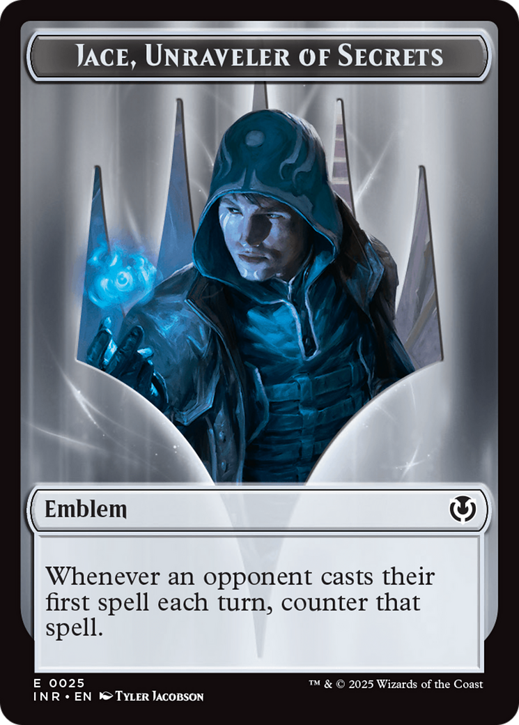 Human Wizard // Emblem - Jace, Unraveler of Secrets Double-Sided Token [Innistrad Remastered Tokens] | Eastridge Sports Cards & Games