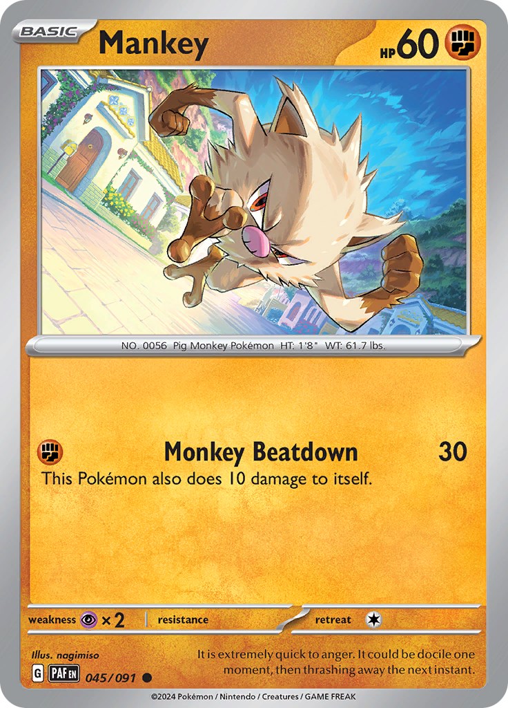 Mankey (045/091) [Scarlet & Violet: Paldean Fates] | Eastridge Sports Cards & Games