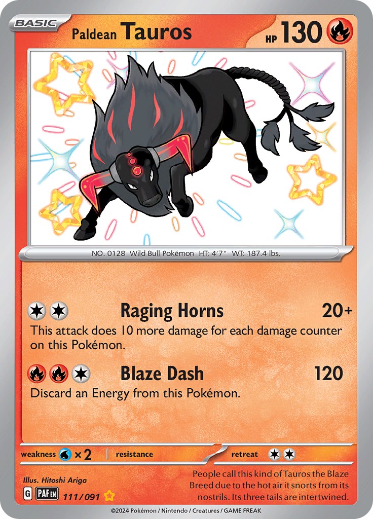 Paldean Tauros (111/091) [Scarlet & Violet: Paldean Fates] | Eastridge Sports Cards & Games