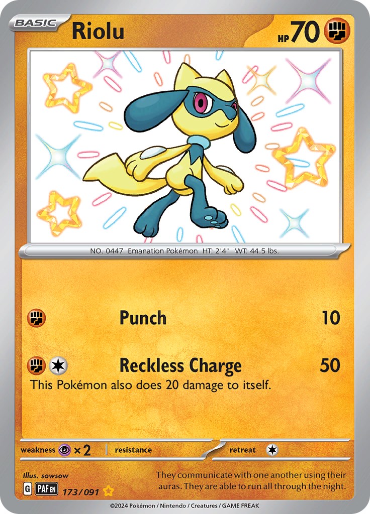 Riolu (173/091) [Scarlet & Violet: Paldean Fates] | Eastridge Sports Cards & Games