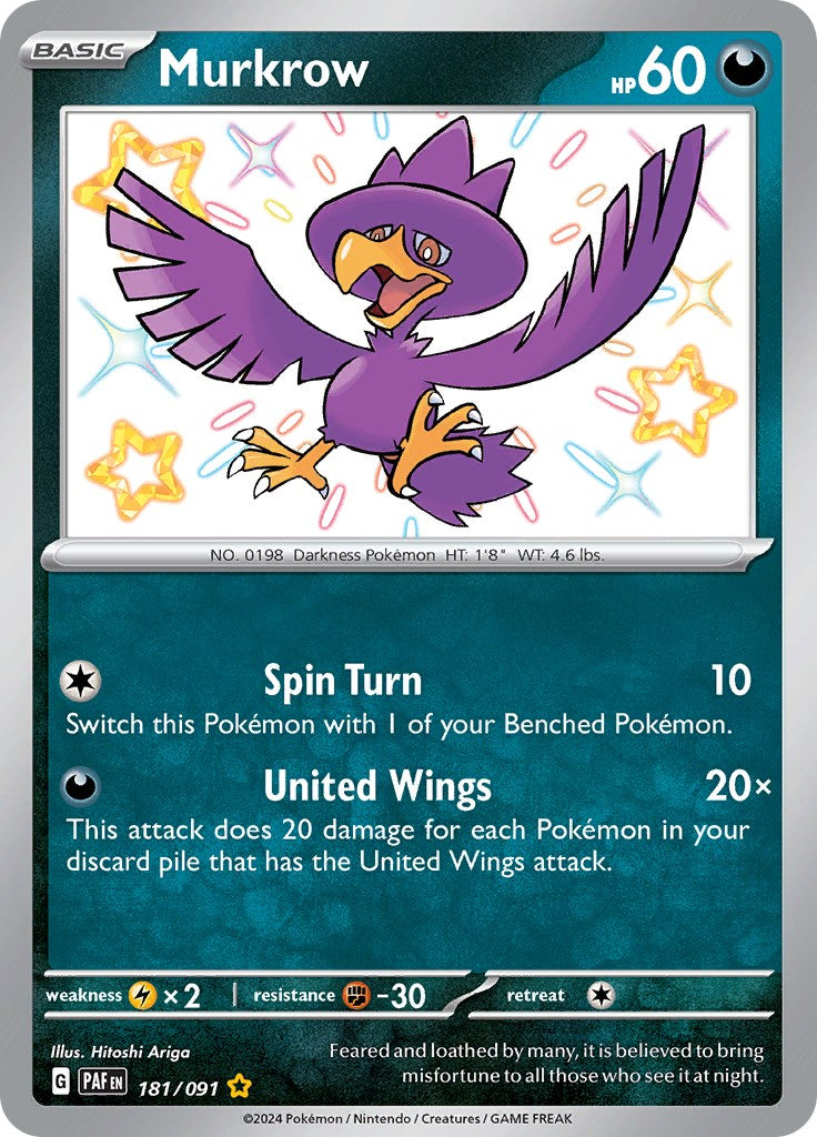 Murkrow (181/091) [Scarlet & Violet: Paldean Fates] | Eastridge Sports Cards & Games