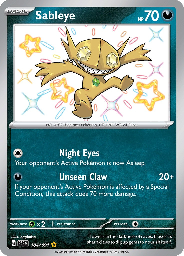 Sableye (184/091) [Scarlet & Violet: Paldean Fates] | Eastridge Sports Cards & Games