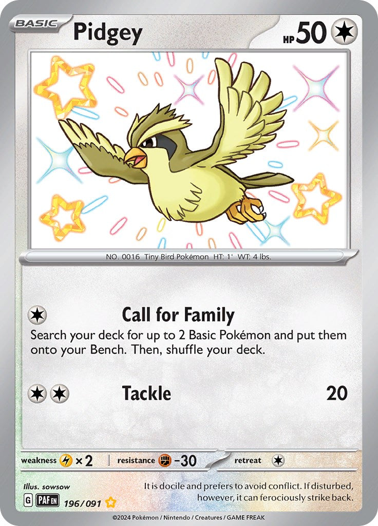 Pidgey (196/091) [Scarlet & Violet: Paldean Fates] | Eastridge Sports Cards & Games