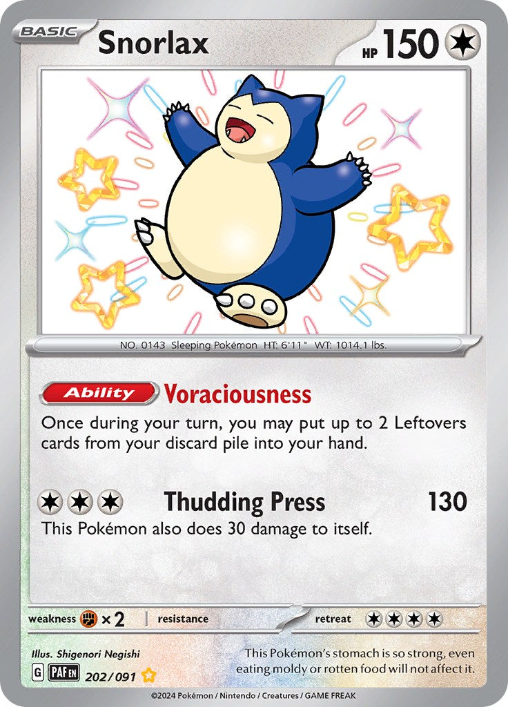 Snorlax (202/091) [Scarlet & Violet: Paldean Fates] | Eastridge Sports Cards & Games