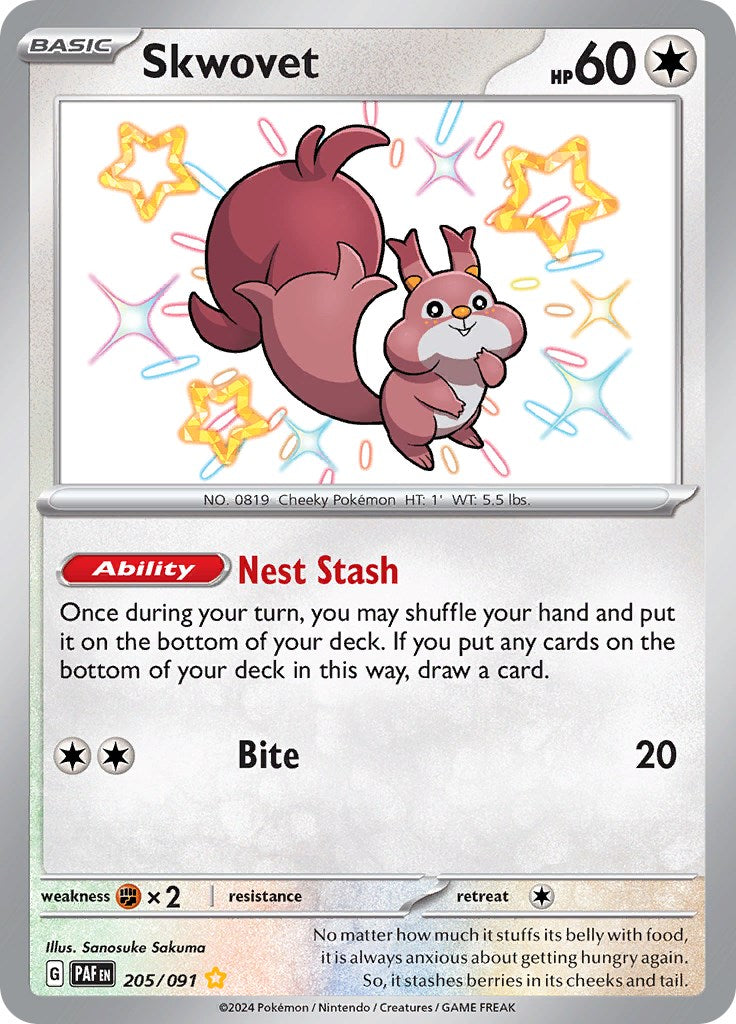 Skwovet (205/091) [Scarlet & Violet: Paldean Fates] | Eastridge Sports Cards & Games