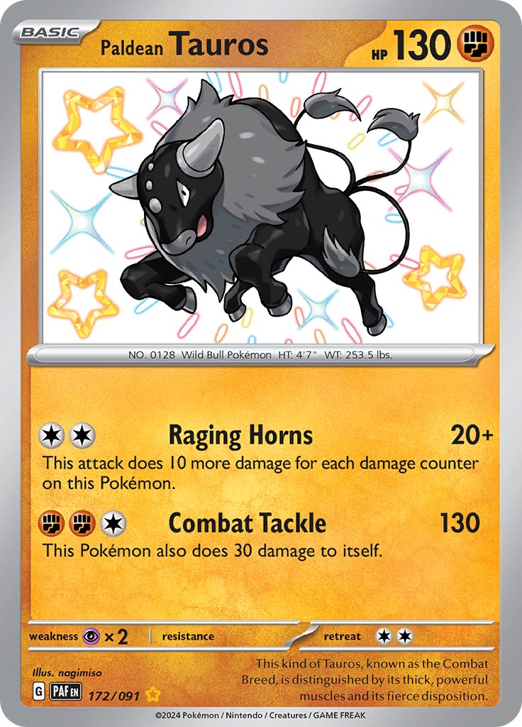 Paldean Tauros (172/091) [Scarlet & Violet: Paldean Fates] | Eastridge Sports Cards & Games