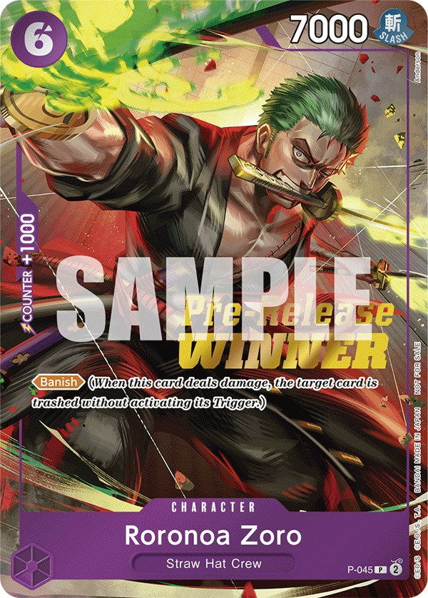 Roronoa Zoro (OP-06 Pre-Release Tournament) [Winner] [One Piece Promotion Cards] | Eastridge Sports Cards & Games