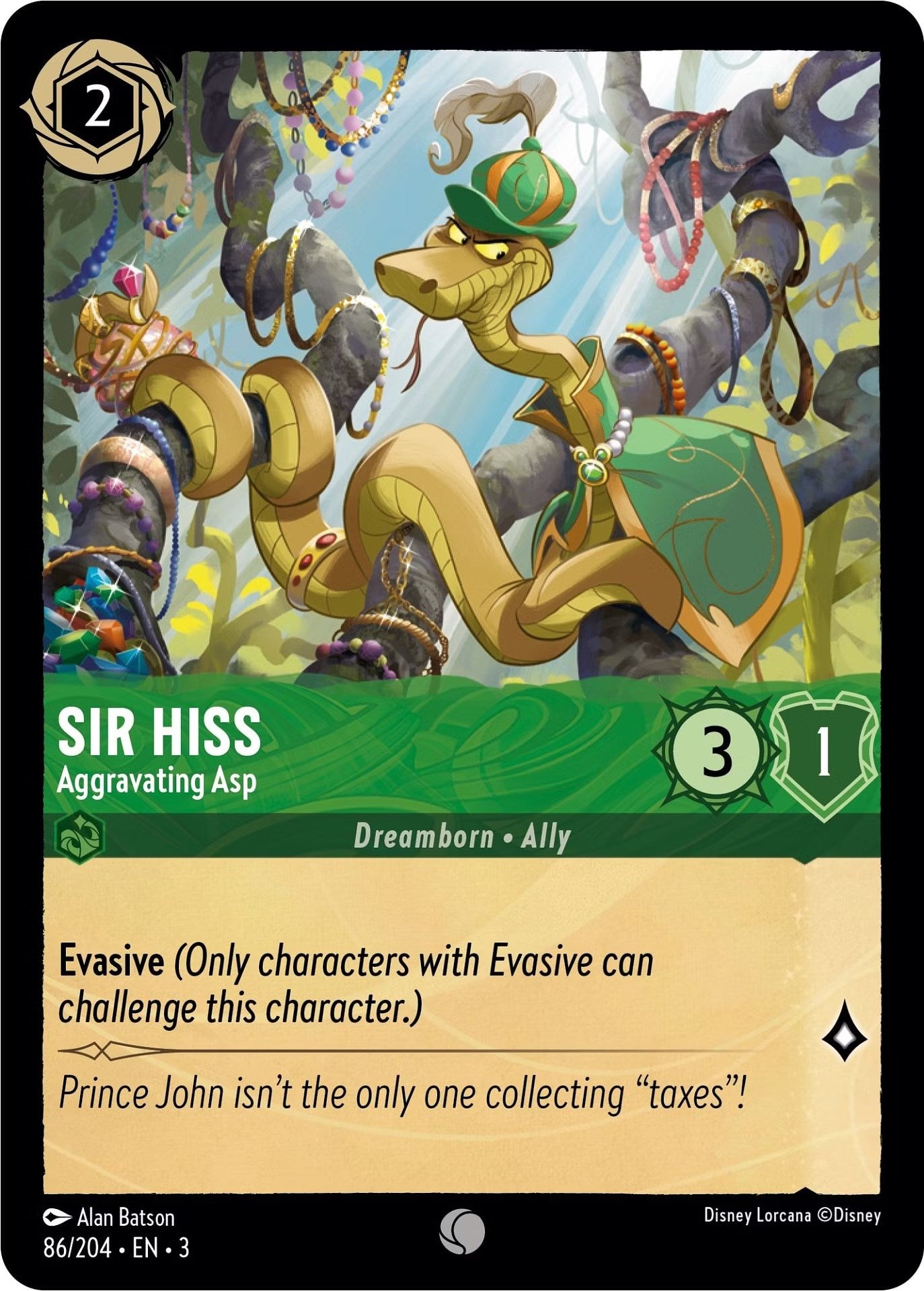 Sir Hiss - Aggravating Asp (86/204) [Into the Inklands] | Eastridge Sports Cards & Games