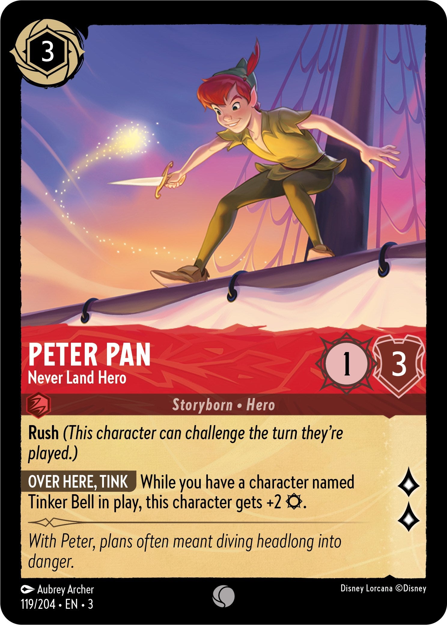 Peter Pan - Never Land Hero (119/204) [Into the Inklands] | Eastridge Sports Cards & Games