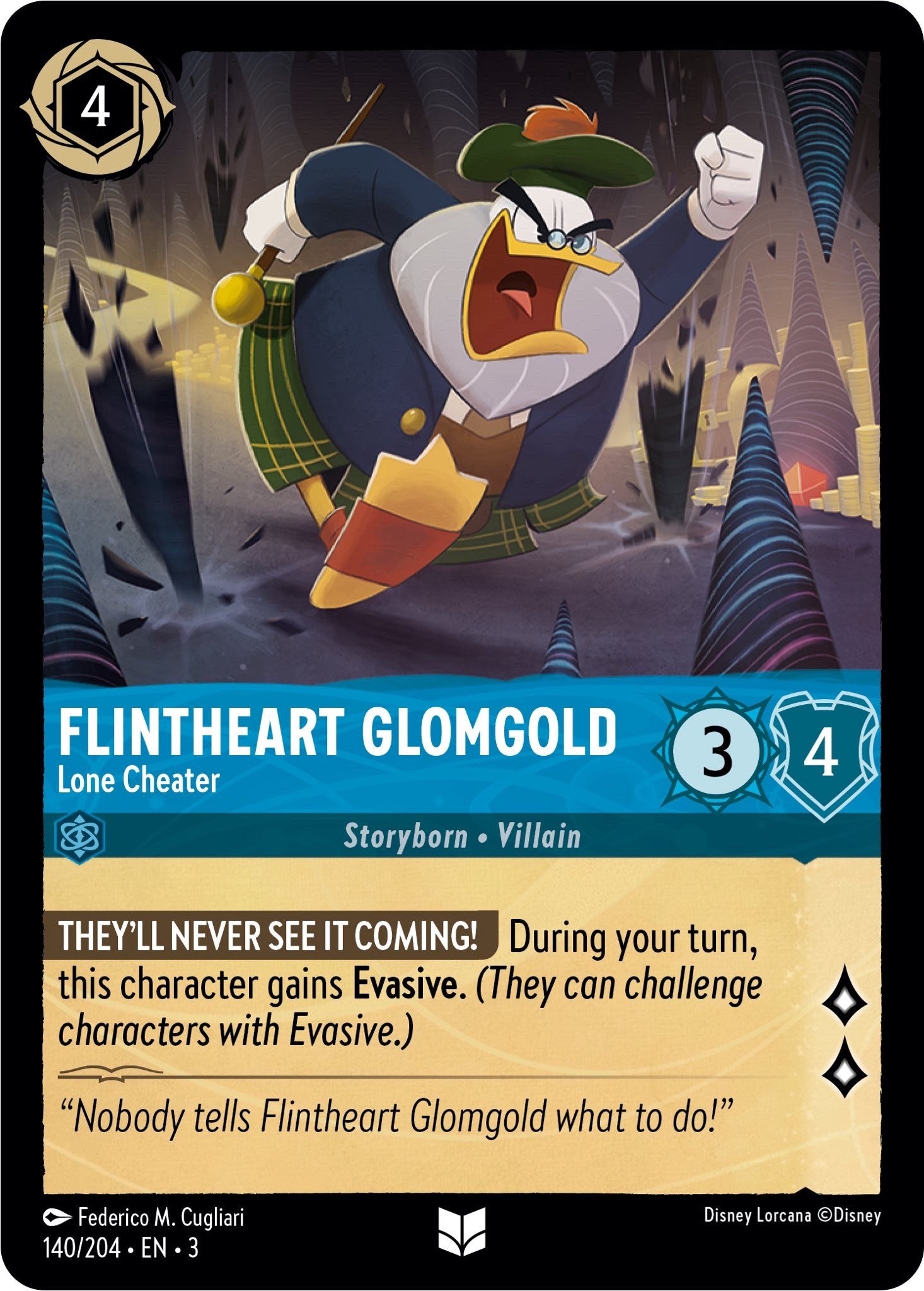 Flintheart Glomgold - Lone Cheater (140/204) [Into the Inklands] | Eastridge Sports Cards & Games