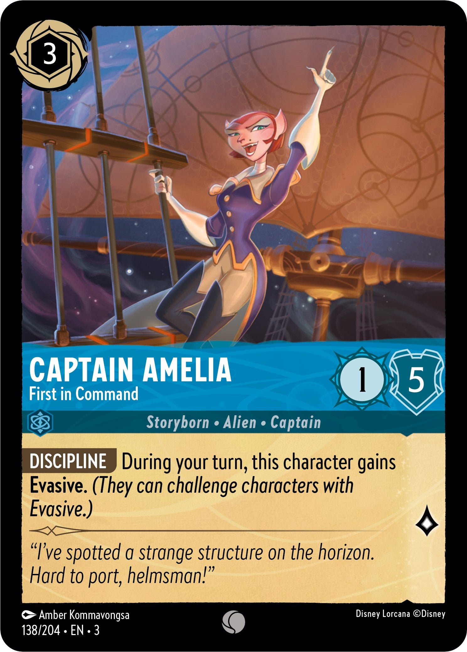 Captain Amelia - First in Command (138//204) [Into the Inklands] | Eastridge Sports Cards & Games