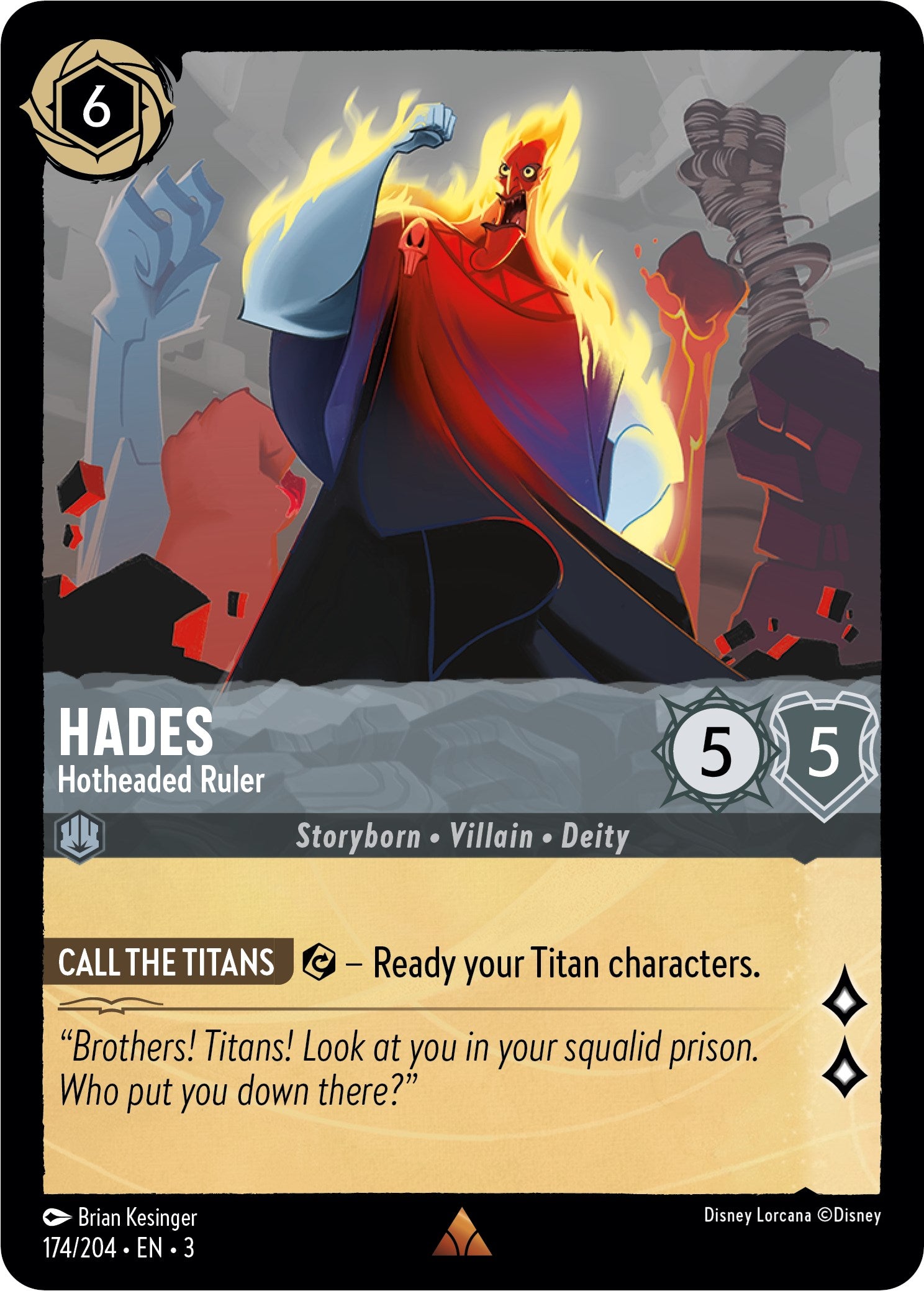 Hades - Hotheaded Ruler (174/204) [Into the Inklands] | Eastridge Sports Cards & Games