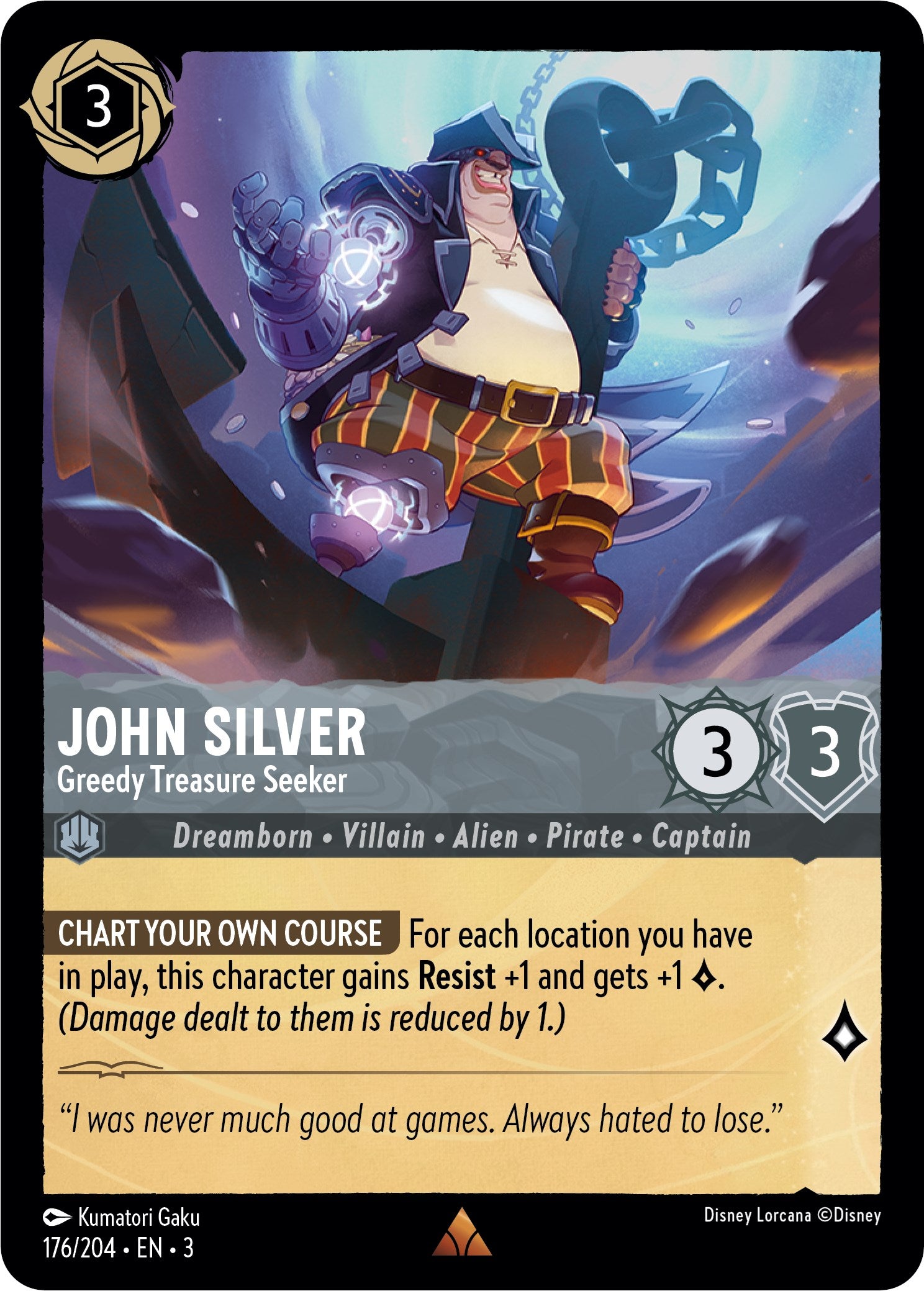 John Silver - Greedy Treasure Seeker (176/204) [Into the Inklands] | Eastridge Sports Cards & Games