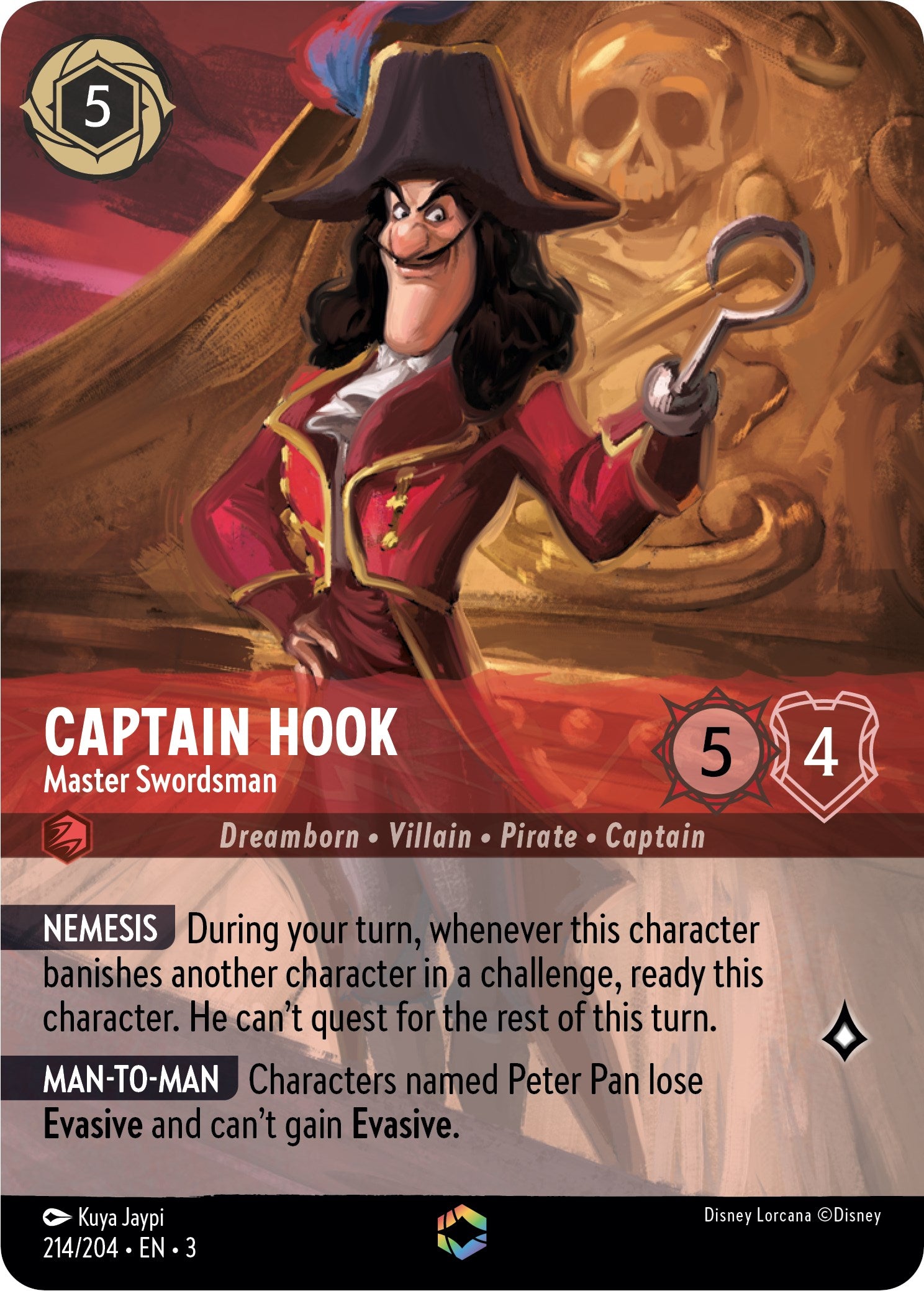 Captain Hook - Master Swordsman (Enchanted) (214/204) [Into the Inklands] | Eastridge Sports Cards & Games