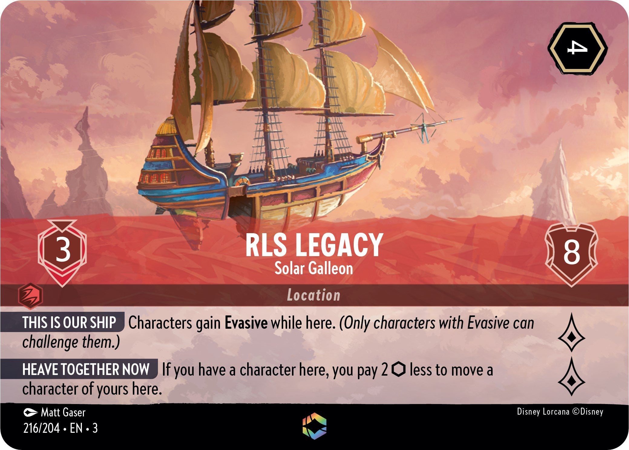 RLS Legacy - Solar Galleon (Enchanted) (216/204) [Into the Inklands] | Eastridge Sports Cards & Games