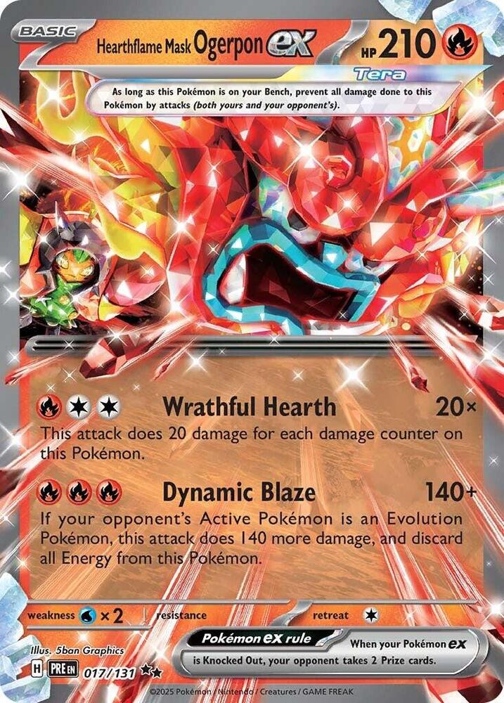 Hearthflame Mask Ogerpon ex (017/131) [Scarlet & Violet: Prismatic Evolutions] | Eastridge Sports Cards & Games