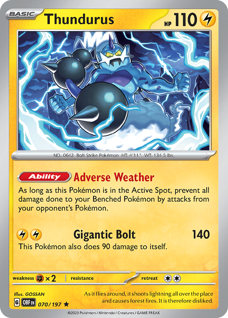 Thundurus (070/197) [Scarlet & Violet: Obsidian Flames] | Eastridge Sports Cards & Games