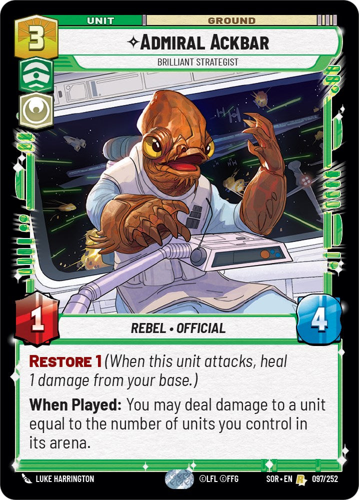 Admiral Ackbar - Brilliant Strategist (097/252) [Spark of Rebellion] | Eastridge Sports Cards & Games