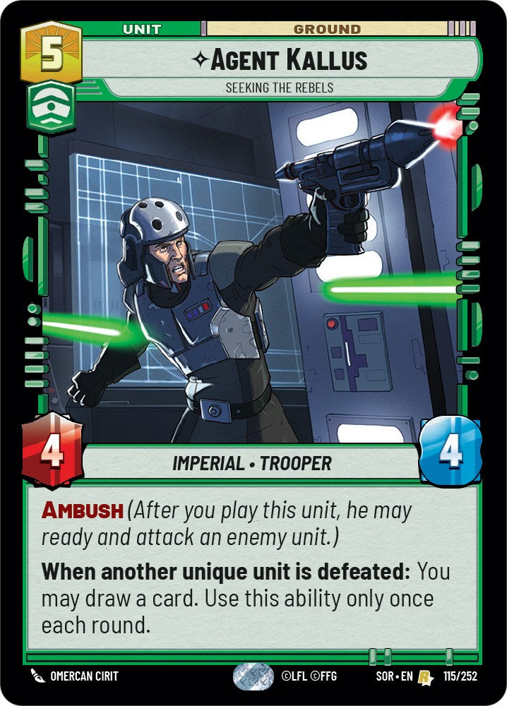 Agent Kallus - Seeking the Rebels (115/252) [Spark of Rebellion] | Eastridge Sports Cards & Games