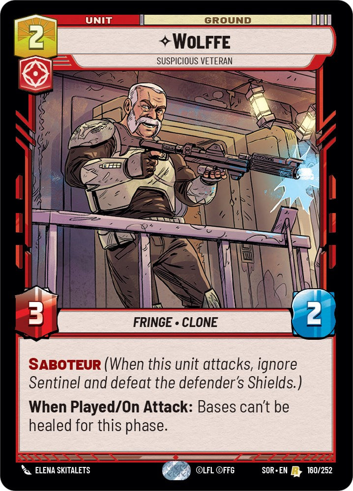 Wolffe - Suspicious Veteran (160/252) [Spark of Rebellion] | Eastridge Sports Cards & Games